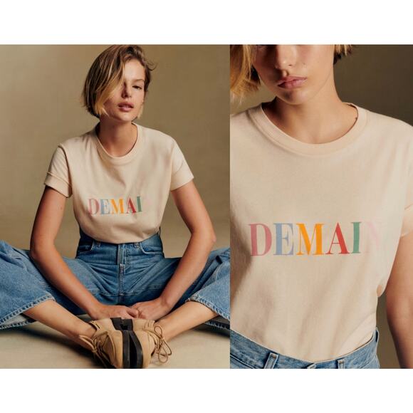 Sézane | Sezane | Demain Short Sleeve Tee | Sz L - Picture 1 of 8